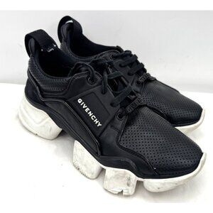 Givenchy Paris Black Leather Chunky Jaw Low Sneakers Shoes Sz 40
